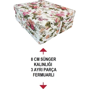 Katlanır Yatak Yer Yatağı Yatak 80 X 180 Ingiliz Gülü 8  Cm