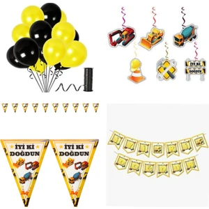 Çıtı Pıtı Store Iş Makinaları Inşaat Temalı Parti Seti