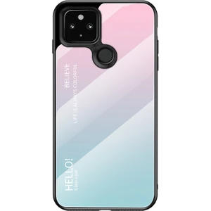 Google Pixel 5 Için Telefon Kılıfı - Pembe Yeşil (Yurt Dışından)
