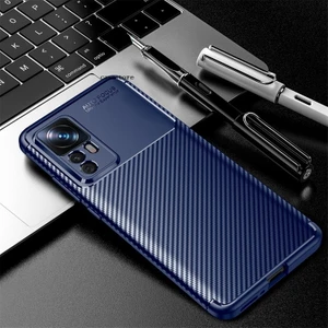 M.TK Moveteck Xiaomi Mi 12T ve Mi 12T Pro 200 Megapiksel 6.67INÇ Uyumlu Kılıf Alt Kamera Korumalı Tam Kaplar Zırh Koruyucu Armor Karbon Doku Silikonkapak