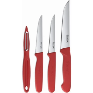 Cut 4 Fresh Sebze Soyacak ve Bıçak Seti 4 Parça Kırmızı ST-402