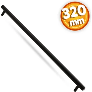 Hitit Çekmece Dolap Kapak Kulpu Kulbu 320 mm Mat Siyah Metal Kulp