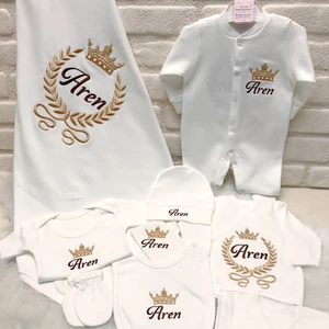 Baby Nisantashe Isme Özel Nakışlı Hastane Seti 10 Parça