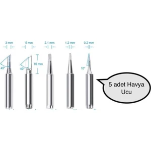 Electrimax Tech 900M-T Yüksek Kalite Havya Ucu 5li Set