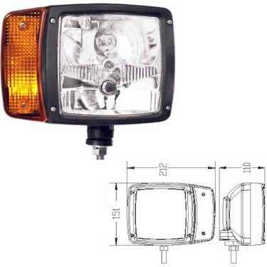 Ceray İş Makinası Ön Far Soketli Sol 12V - 206276-YLH12V Fiyatı