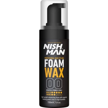 Nish Man Saç Şekillendirici Köpük Wax 150 ml Elektriklenmeyi Önleyici Kalıntı Bırakmayan