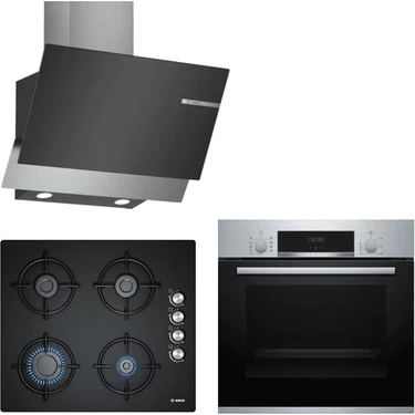 Bosch Çelik Ankastre Set (HBF534ES0T Fırın - POP6C6O10O Ocak - DWK65AD60R