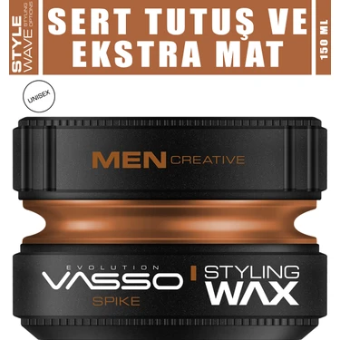 Vasso 24 Saat Ekstra Sert Tutuş Güçlü Ve Mat Görünümlü Killi Wax - Spike Pro Clay Wax 150 ml