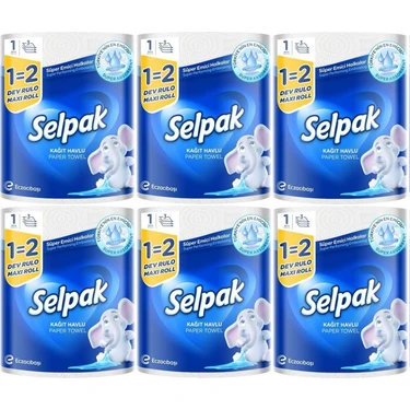 Selpak Kağıt Havlu (3 Katlı) Dev Rulo (6’lı