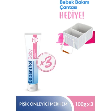 Bepanthol Baby Pişik Önleyici Merhem 100G X3 + Bebek Bakım Çantası