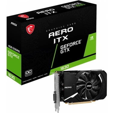 MSI VGA Geforce Gtx 1630 Aero Itx 4g Oc GTX1630 4gb Gddr6 64B DX12 PCıe 3.0 X16 (1xdvı 1xhdmı