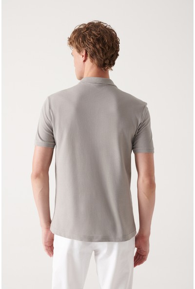 Avva Erkek Taş Polo Yaka Slim Fit %100 Pamuk Basic T-Shirt E001004
