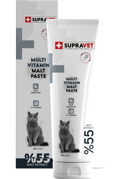 Supra Vet Kediler Için Taurinli Multi Vitamin Kedi Macunu 100 gr ( %55 Extra Malt )
