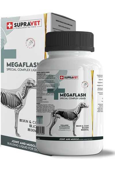Supra Vet Köpekler Için Eklem ve Kas Geliştirici Likit Megaflash +Xxl 500 ml (Special Complex Liquid)