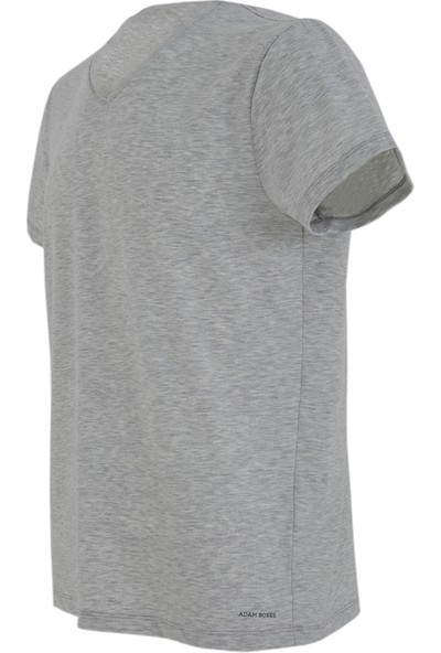 Adam Boxes Erkek V Yaka T-Shirt Simplo 2'li Paket - Açık Gri