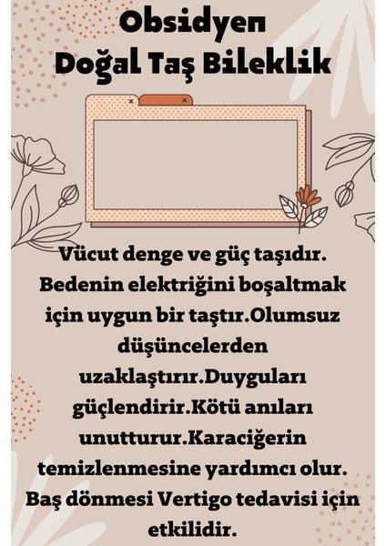 Doğal Taş Obsidyen Taşı Bileklik indirimleri