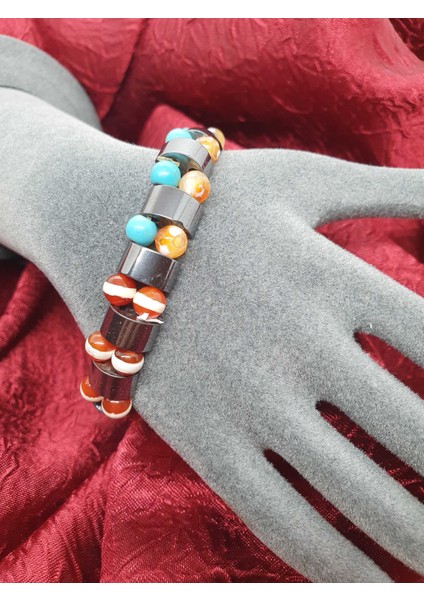 Doğal Hematit Akik Turkuaz Taşı Rolex Bileklik modelleri