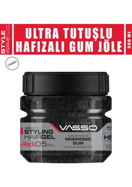 24 Saat Ekstra Güçlü Tutuşlu Hafızalı Saç Jölesi The Rock Ultra Hold Şekillendirici Gum Jel 500 ml 8699216347669