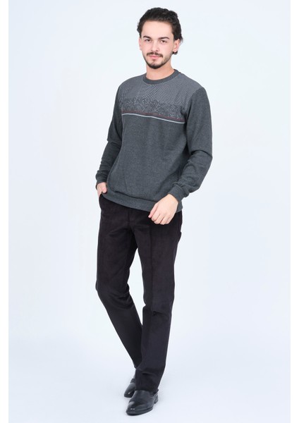 Erkek Bisiklet Yaka Triko Sweat 6743616 Füme