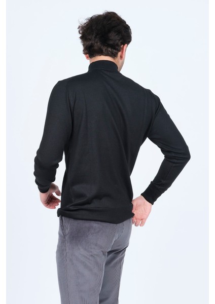 Erkek Yarım Balıkçı Triko Yün Kazak 4533090 Siyah indirimleri