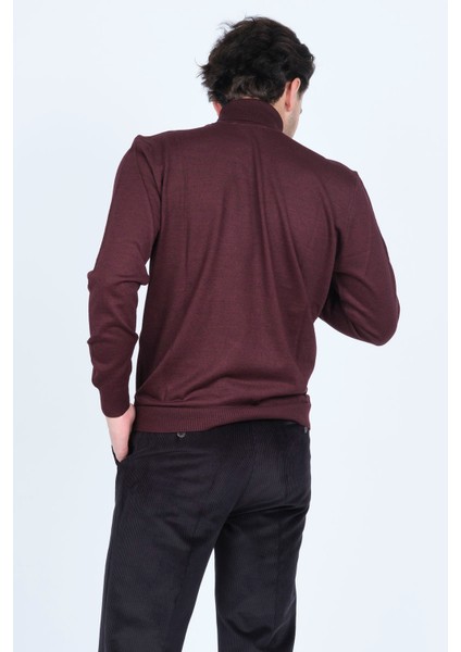 Erkek Desenli Tam Balıkçı Triko Yün Kazak 5596984 Bordo indirimleri