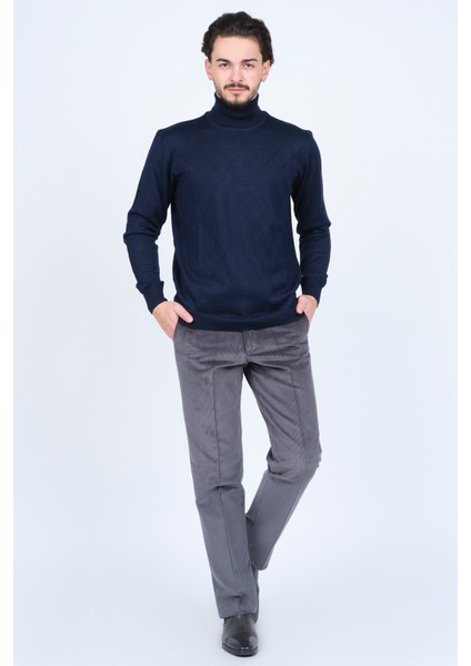 Erkek Desenli Tam Balıkçı Triko Yün Kazak 5596984 Lacivert fiyatları