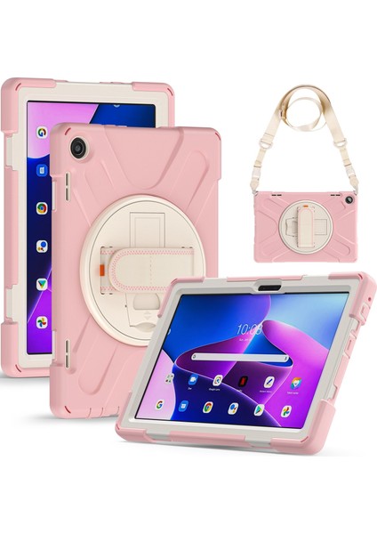 Xfashion Lenovo 10.1 Inch Tablet Koruyucu Kılıf - Pembe/beyaz (Yurt Dışından)