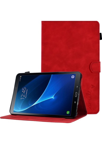 Samsung Galaxy 10.1 Inch Tablet Koruyucu Kılıf - Kırmızı (Yurt Dışından)