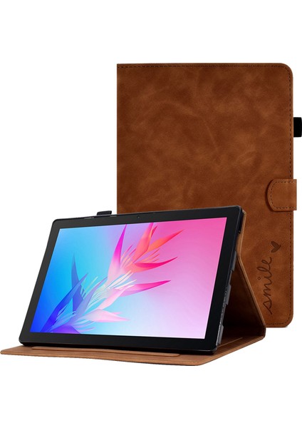 Huawei 9.7 Inch / 10.1 Inch Tablet Koruyucu Kılıf - Kahverengi (Yurt Dışından)