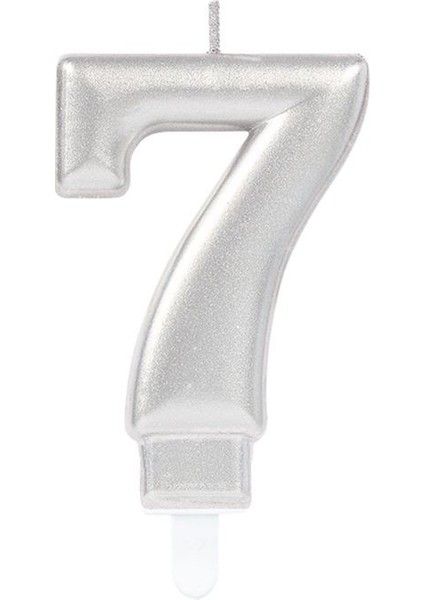 7 Rakam Mum Gümüş Renk (Clz)