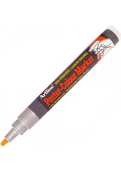 : Poster Markörü : 4,0 mm : Metalik Gümüş