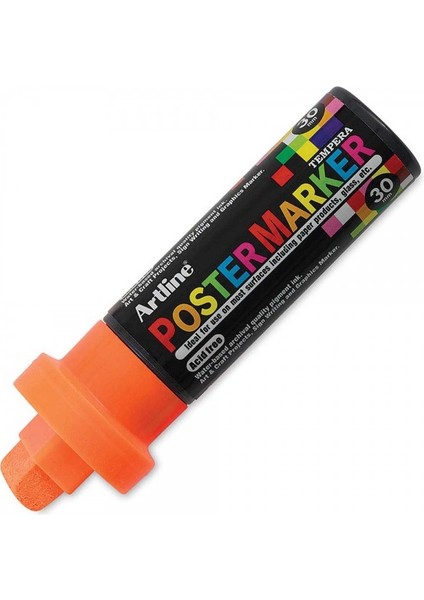: Poster Markörü : 30,0 mm : Fosforlu Turuncu