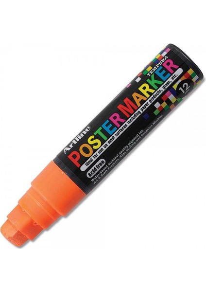 : Poster Markörü : 12,0 mm : Fosforlu Turuncu