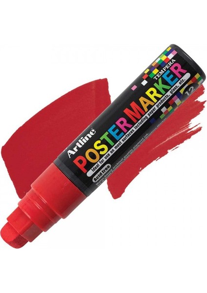 : Poster Markörü : 12,0 mm : Kırmızı fiyatları