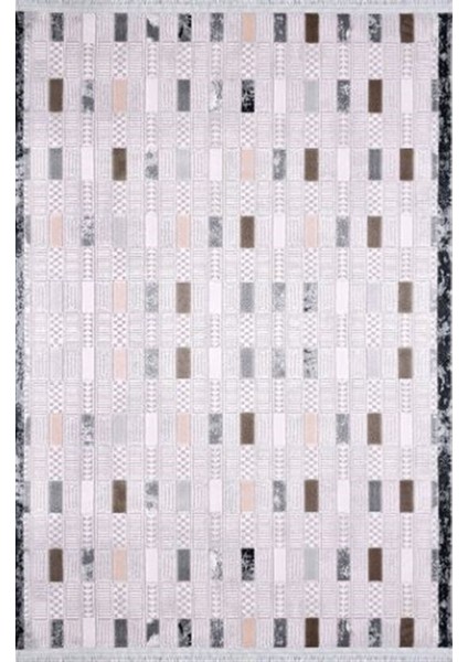Çam Halı Crea Plus Stone Roxanne 17192 Krem Gri Modern Desenli Makine Halısı