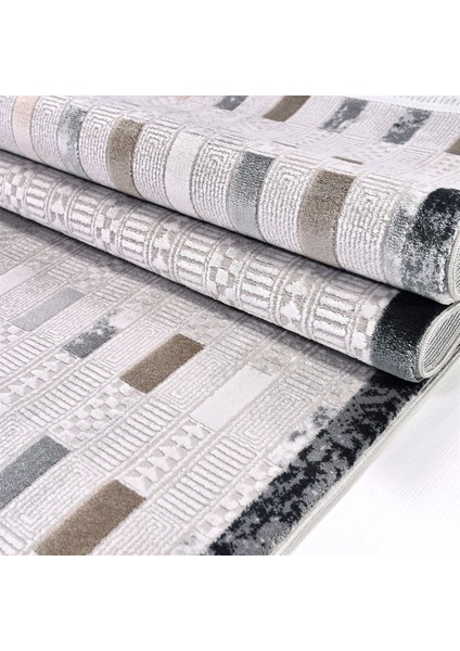 Çam Halı Crea Plus Stone Roxanne 17192 Krem Gri Modern Desenli Makine Halısı indirimleri