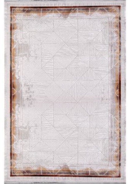 Çam Halı Crea Plus Stone Roxanne 17170 Gri Bakır Modern Desenli Makine Halısı
