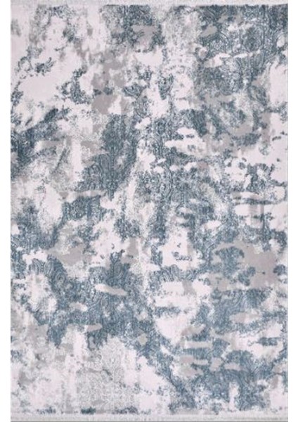 Çam Halı Crea Plus Galaxy Blossom 13620 Gri Lacivert Eskitme Desenli Makine Halısı