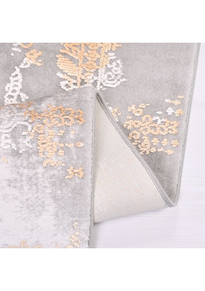 Çam Halı Crea Plus Galaxy Blossom 13408 Gri Taba Eskitme Desenli Makine Halısı