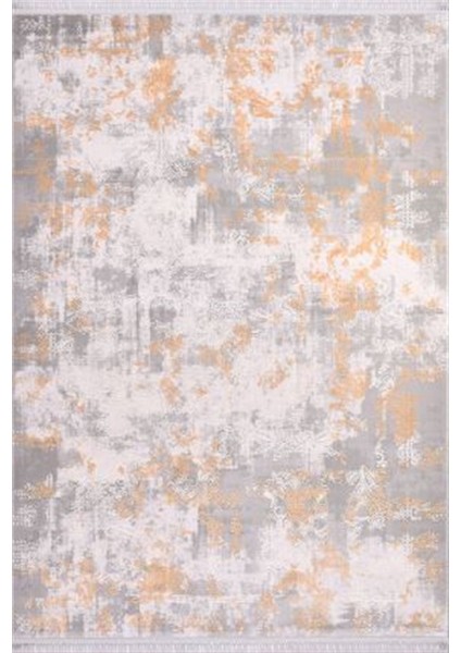 Çam Halı Crea Plus Galaxy Blossom 13408 Gri Taba Eskitme Desenli Makine Halısı