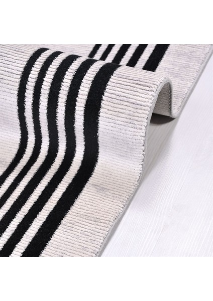 Çam Halı Crea Plus Kristal Erva 18116 Gri Siyah Modern Desenli Makine Halısı