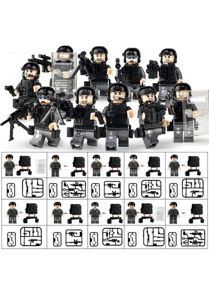 10 Parça Polis Meslek Serisi  Karakter Minifigür Seti (Yurt Dışından)