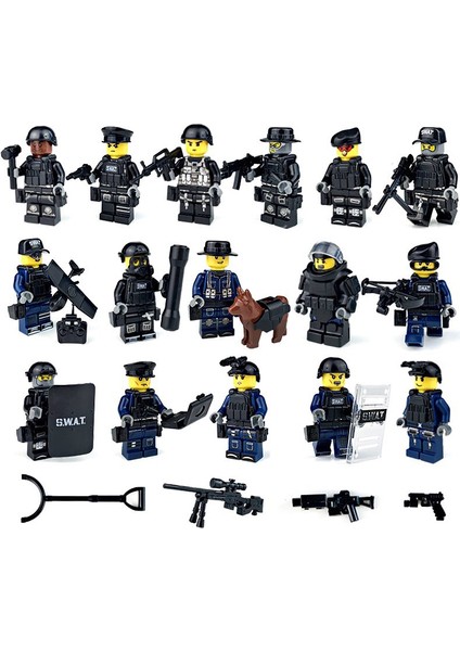 16'lı Polis Serisi Karakter Minifigür Seti (Yurt Dışından)