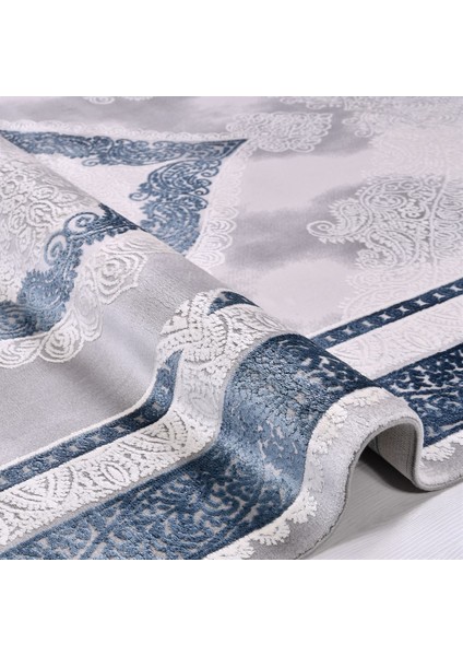 Çam Halı Crea Plus Galaxy Blossom 13615 Gri Lacivert Eskitme Klasik Desenli Makine Halısı fırsatları