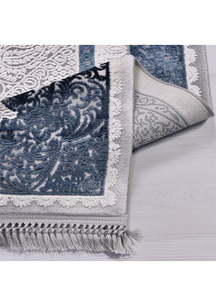 Çam Halı Crea Plus Galaxy Blossom 13615 Gri Lacivert Eskitme Klasik Desenli Makine Halısı indirimleri