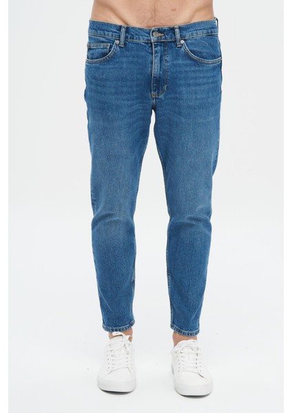 Finn Orta Mavi Regular Tapered Fermuarlı Jean Pantolon E 4407-007 fiyatları