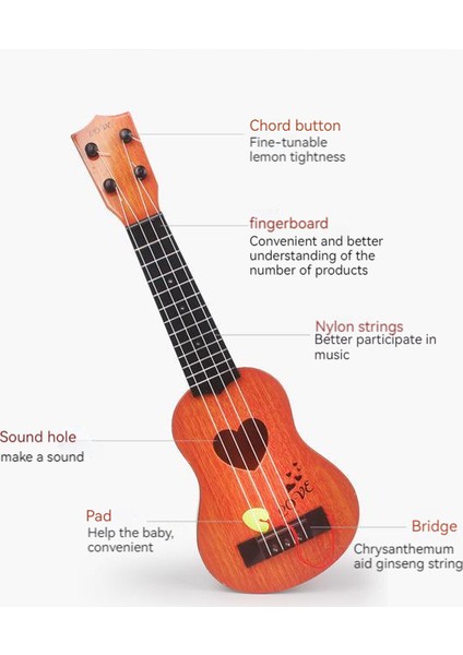 Çocuk Simülasyonu Ukulele Müzik Aleti - 35 cm (Yurt Dışından)