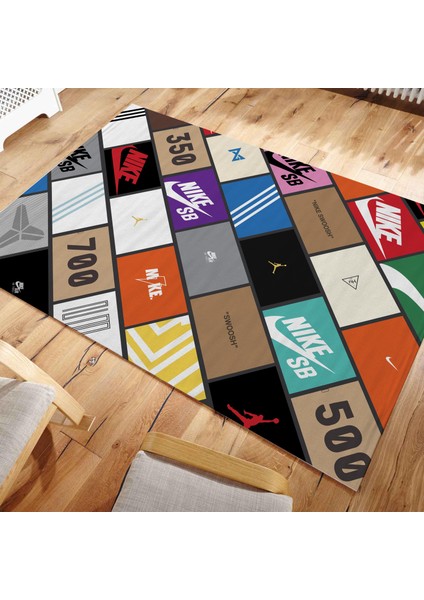 Spor Ayakkabı Kutusu Basketbol Halısı Genç Odası Dekoratif Özel Tasarım Sneakers Halısı fiyatları