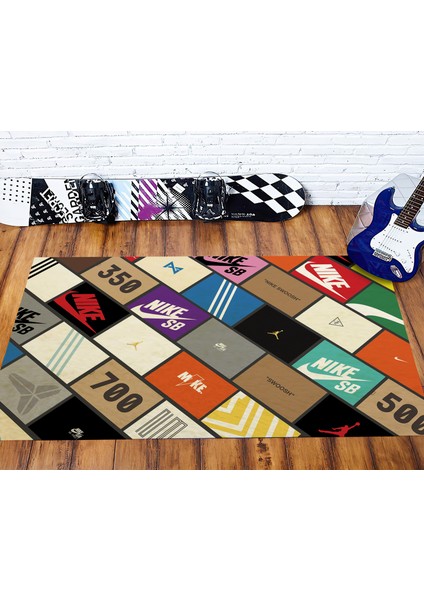 Spor Ayakkabı Kutusu Basketbol Halısı Genç Odası Dekoratif Özel Tasarım Sneakers Halısı modelleri