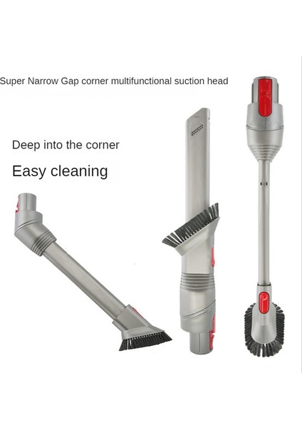 Dyson V7 V8 V10 V11V15 Elektrikli Süpürge Için Yumuşak Fırça Ultra Dar Yarık Köşe Çok Fonksiyonlu Ucu Yedek Yedek Parça